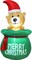 5 Feet Christmas Inflatable Bear with Santa's Bag Lighted Blow Up Christmas Yard Decoration with Built in Fan and Anchor Ropes (Bear with Gift Bag)